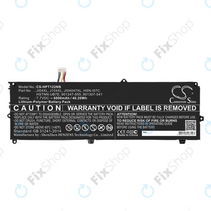 Baterie pro HP Elite X2 1012 G2, 6000mAh, Li-Pol, 7.7V, JI04XL, HQ