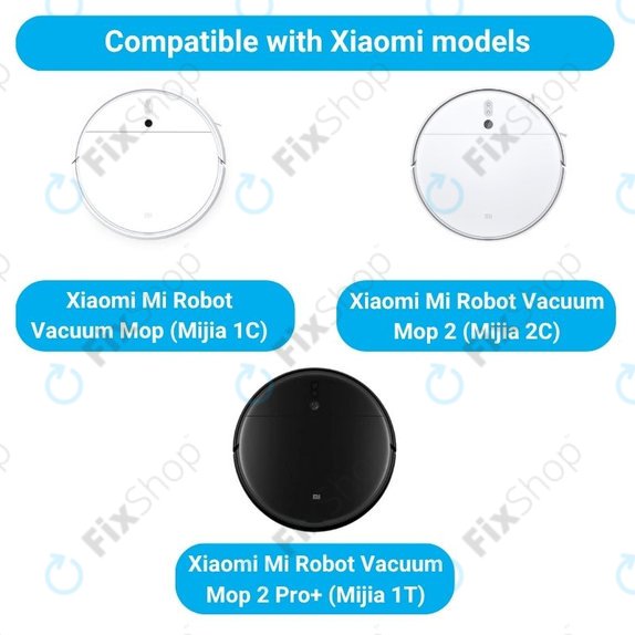 Sada náhradních dílů pro Xiaomi Viomi V2, V2 Pro, V3, SE, Mi Robot Vacuum Mop Pro (P), 2S (1x Hlavní kartáč, 2x Filtr, 2x Boční kartáč, 2x Mopovací útěrka)