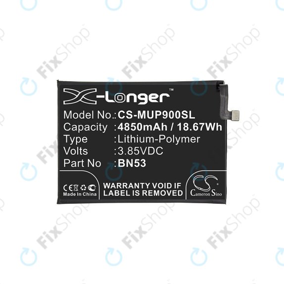Baterie pro Xiaomi Redmi Note 9 Pro, 4850mAh, Li-Pol, 3.85 V, BN53, HQ