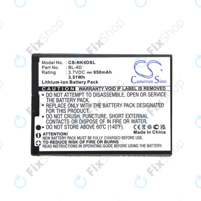 Baterie pro Nokia N97 Mini, E5, E7, BLU Hero 2, 950mAh, Li-Ion, 3.7V, BL-4D, HQ