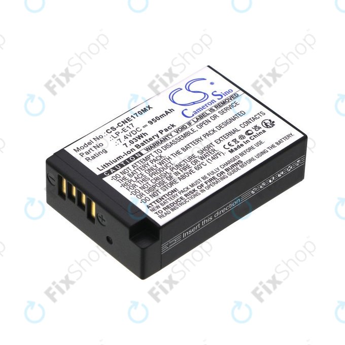 Baterie pro Canon EOS, 950mAh, Li-Ion, 7.4V, LP-E17, HQ