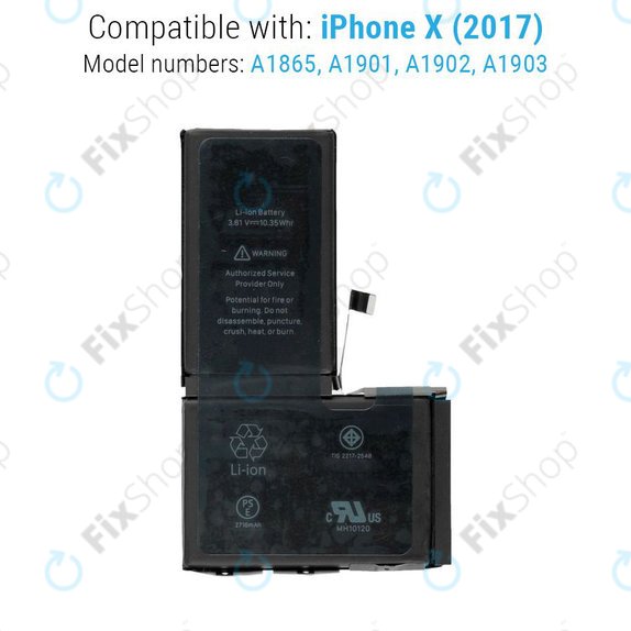 Baterie pro iPhone X, 2716mAh, Service Pack