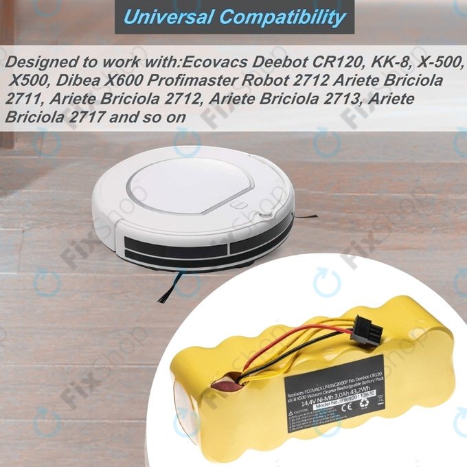 Ecovacs Deebot CR120, KK-8, X500 - Baterie LP43SC2000P Ni-MH 14.4V 3000mAh