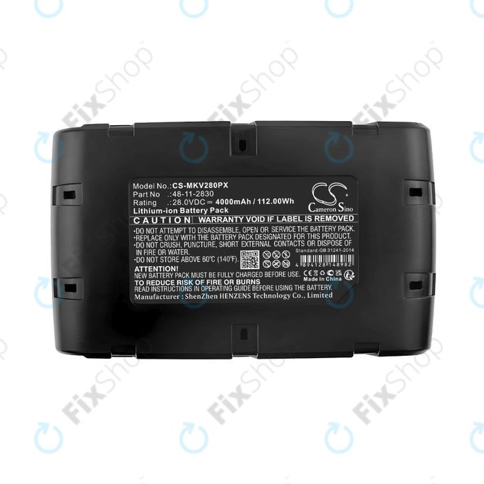Baterie pro Milwaukee 0721-20, V28 Vc, Wurth Bs 28-A Combi, 4000mAh, Li-Ion, 28V, 48-11-2830, HQ
