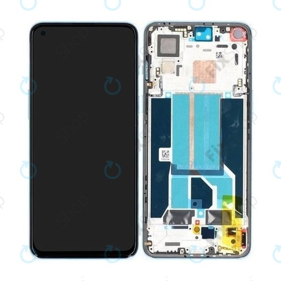 OnePlus Nord 2 5G - LCD Displej + Dotykové Sklo + Rám (Blue Haze) - 2011100359 Genuine Service Pack