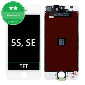Displej pro iPhone 5S, SE, White, Dotykové sklo s rámem