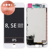 Displej pro iPhone 8, SE (2020), SE (2022), White, Dotykové sklo s rámem, Refurbished