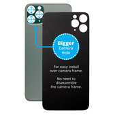 Apple iPhone 11 Pro Max - Sklo Zadního Housingu se Zvětšeným Otvorem na Kameru (Green)