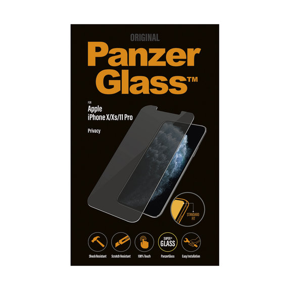 PanzerGlass - Tvrzené Sklo Privacy Standard Fit pro iPhone X, XS a 11 Pro, transparentná