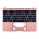Apple MacBook 12" A1534 (Early 2015 - Mid 2017) - Horní Rám Klávesnice + Klávesnice US (Rose Gold)