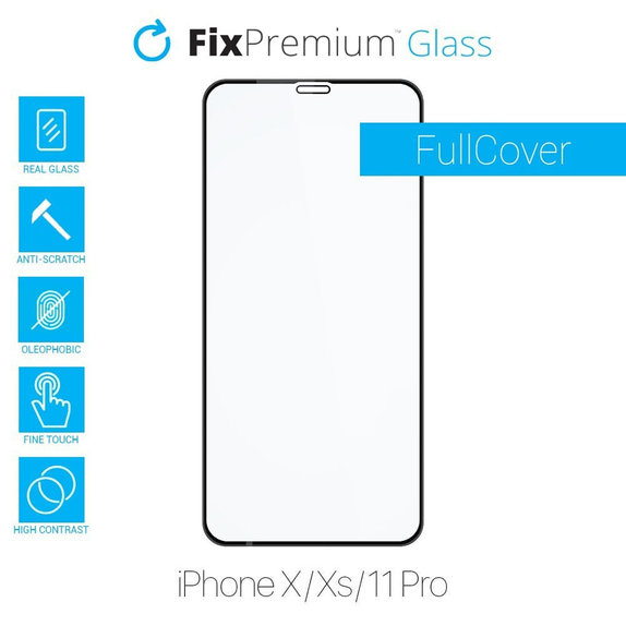 FixPremium FullCover Glass - Tvrzené sklo pro iPhone X, Xs a 11 Pro