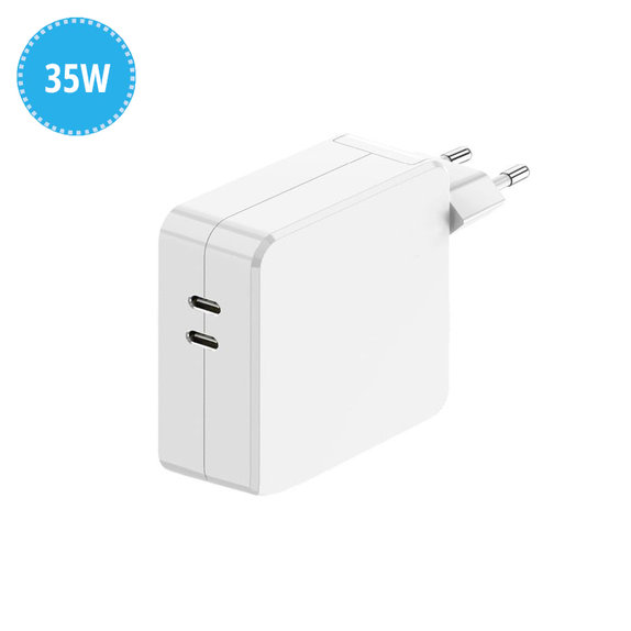 Dual USB-C nabíjecí adaptér, 35W, kompatibilní s Apple