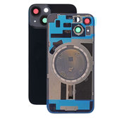 Apple iPhone 14 - Sklo Zadního Housingu + Sklíčko Kamery + Kovová Destička + Magsafe Magnet (Midnight)