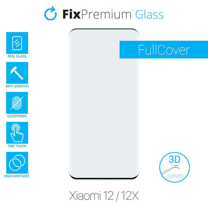 FixPremium FullCover Glass - 3D Tvrzené Sklo pro Xiaomi 12 a 12X