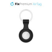 FixPremium - Silikonová Klíčenka pro AirTag, černá