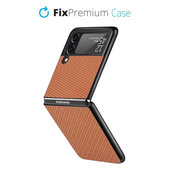 FixPremium - Pouzdro Carbon pro Samsung Galaxy Z Flip 2, hnědá