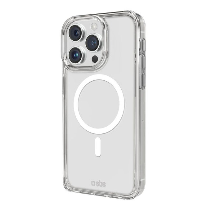 SBS - Puzdro Light Mag s MagSafe pro iPhone 15 Pro, transparentní