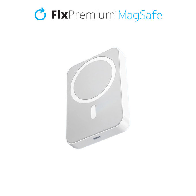 FixPremium - MagSafe PowerBank se Stojanem 5000mAh, bílá