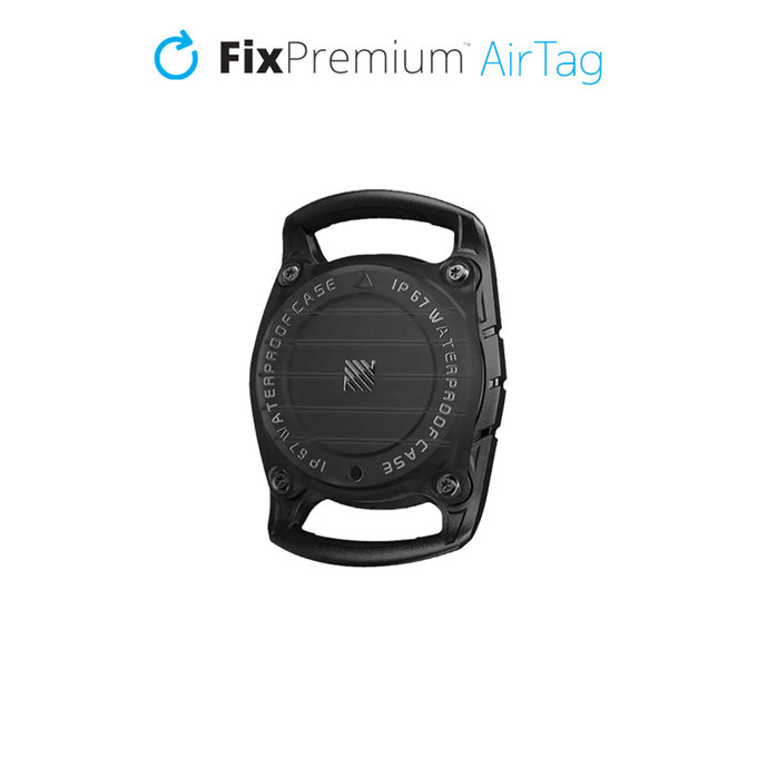 FixPremium - Obojek AirTag pro psy a kočky, černý