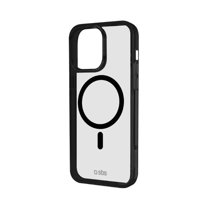 SBS - Pouzdro Mag Frame kompatibilní s MagSafe pro iPhone 15 Pro Max, černá