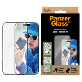 Tvrzené sklo UWF s aplikátorem pro iPhone 16 Pro, Černá, PanzerGlass