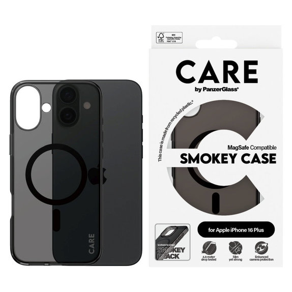 Pouzdro Smokey s MagSafe pro iPhone 16 Plus, Černá, CARE