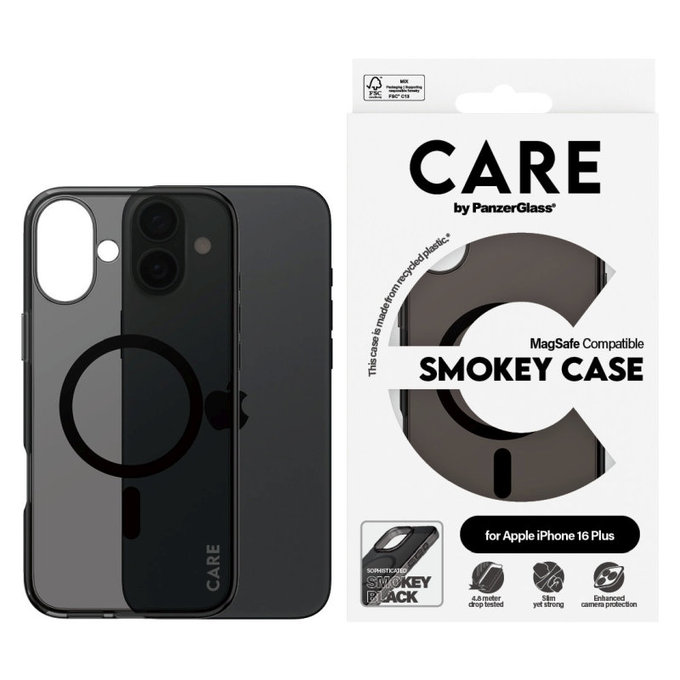 Pouzdro Smokey s MagSafe pro iPhone 16 Plus, Černá, CARE