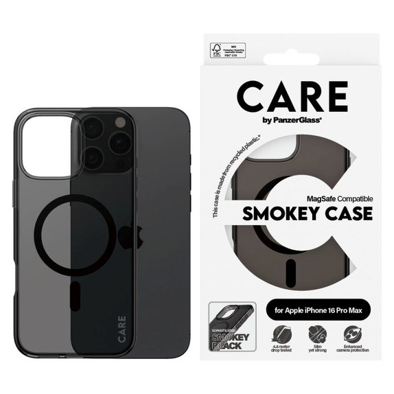 Pouzdro Smokey s MagSafe pro iPhone 16 Pro Max, Černá, CARE