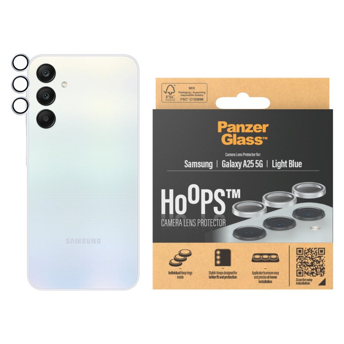 Ochranný kryt objektivu Hoops pro Samsung A25 5G, Světle modrá, PanzerGlass