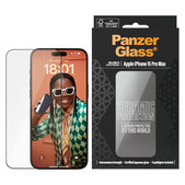 Tvrzené sklo UWF Ceramic s aplikátorem pro iPhone 15 Pro Max, Černá, PanzerGlass
