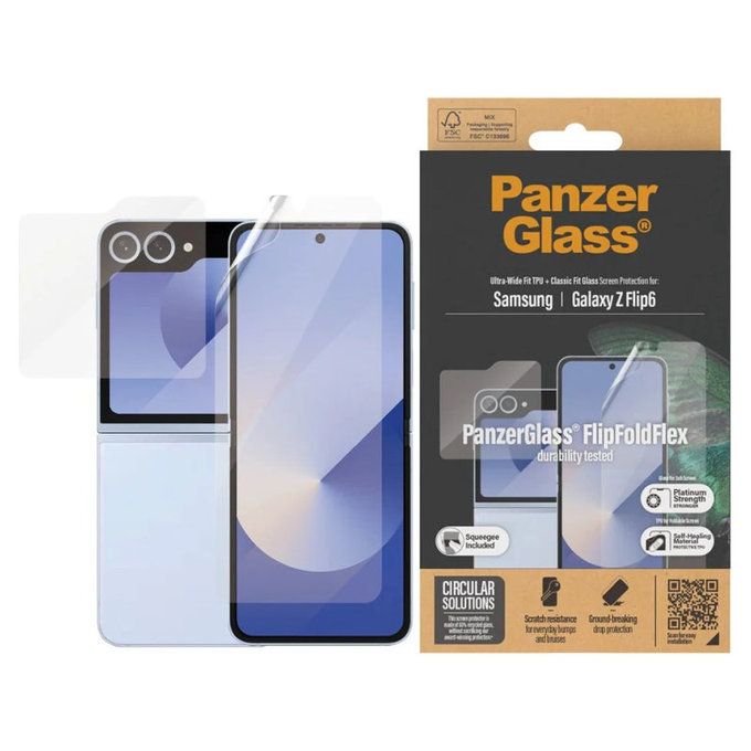 Ochranná fólie UWF a tvrzené sklo pro Samsung Z Flip6, Čirá, PanzerGlass
