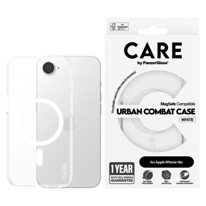 Pouzdro Urban Combat s MagSafe pro iPhone 17e/16e, Bílá, CARE