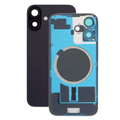 Apple iPhone 16 - Sklo Zadního Housingu + Sklíčko Kamery + Kovová Destička + Magsafe Magnet (Black)