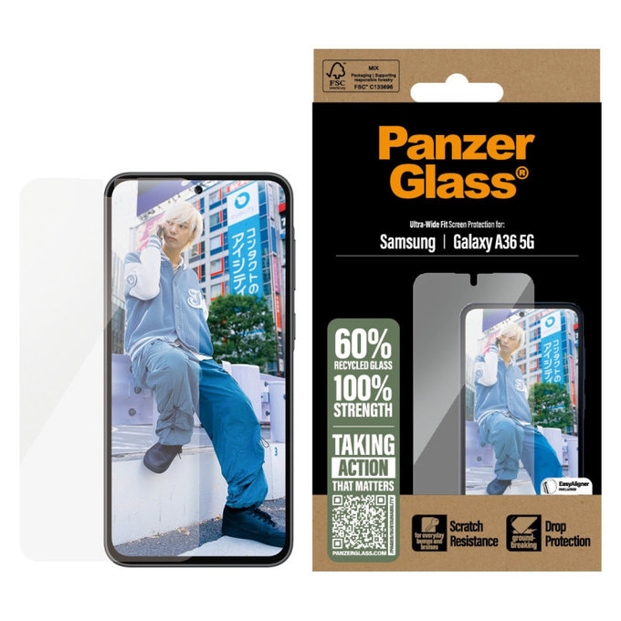 Tvrzené sklo UWF pro Samsung A36 5G, Transparentní, PanzerGlass