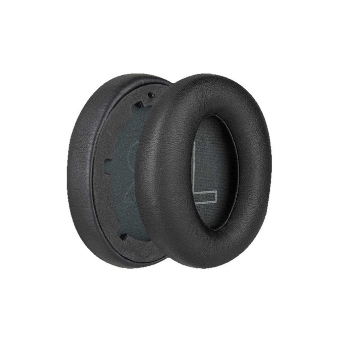 Náhradní Náušníky pro Anker Soundcore Life Q20, Paměťová pěna + PU kůže, Černé, 1 pár