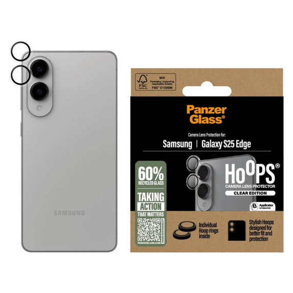 Ochranný kryt objektivu Hoops pro Samsung S25 Edge, Čirá, PanzerGlass