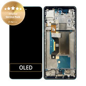 Motorola Edge 60 Fusion - LCD Displej + Dotykové Sklo + Rám (Amazonite) - 5D68C29879 Genuine Service Pack