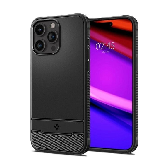 Spigen - Pouzdro Rugged Armor s MagSafe pro iPhone 15 Pro Max, Matte Black