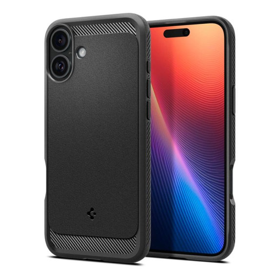 Spigen - Pouzdro Rugged Armor s MagSafe pro iPhone 16, Matte Black