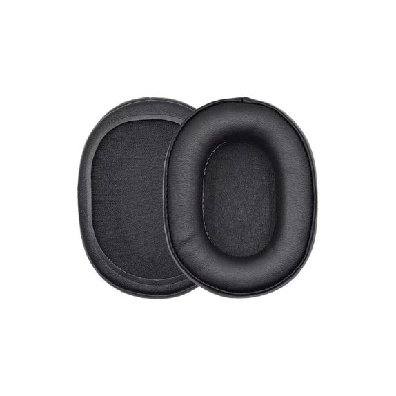 Náhradní Náušníky pro Audio-Technica ATH-MSR7, ATH-M50x, Paměťová pěna + Kůže, Černé, 1 pár