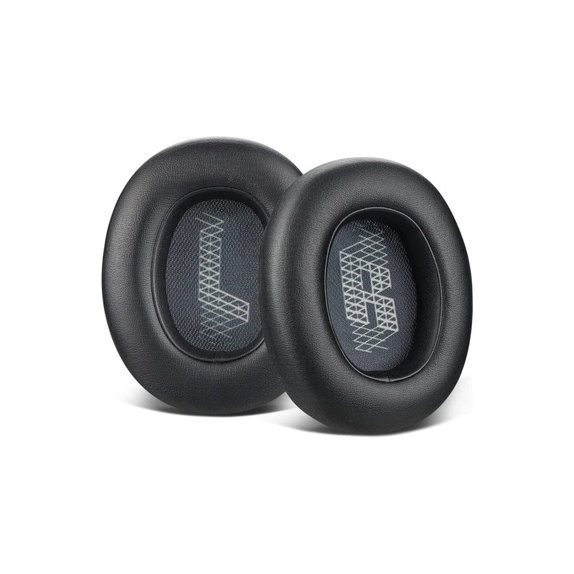 Náhradní Náušníky pro JBL Live 650BTNC, E65, Paměťová pěna + PU kůže, Černé, 1 pár