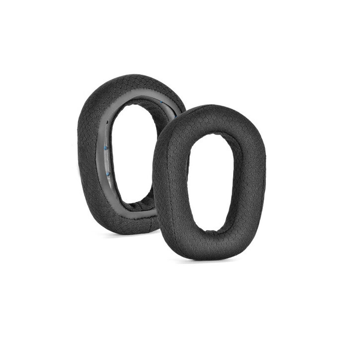 Náhradní Náušníky pro Logitech G435, Paměťová pěna + Textil, Černé, 1 pár