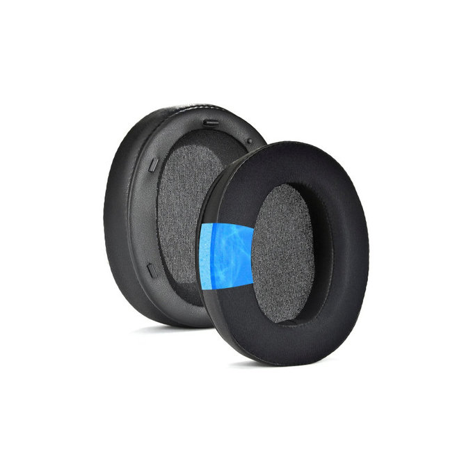 Náhradní Náušníky pro Sony WH-XB910N, Paměťová pěna + Textil + Kůže, Černé, Chladivý gel, 1 pár