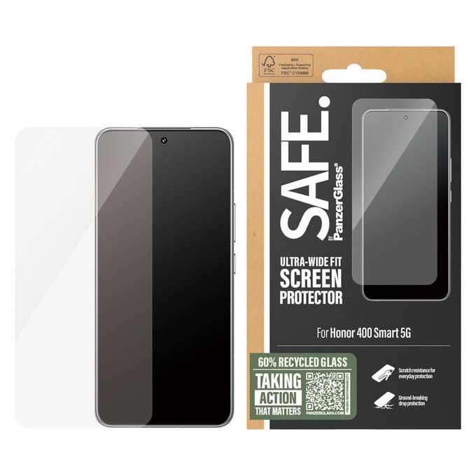 Tvrzené sklo UWF pro Honor 400 Smart, Černá, SAFE by PanzerGlass
