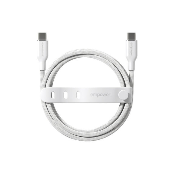 Kabel USB-C, 60 W, Racing, 2 m, Stříbrnobílá, empower