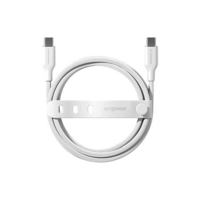 Kabel USB-C, 60 W, Racing, 2 m, Stříbrnobílá, empower