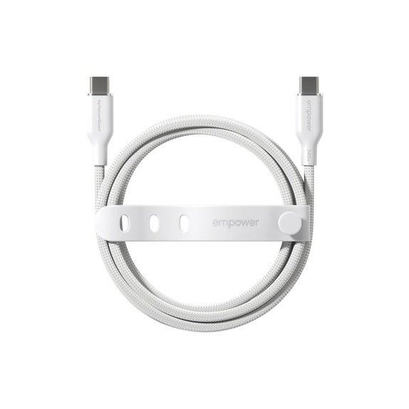 Kabel USB-C, 240 W, Racing, 1,2 m, stříbrnobílý, empower