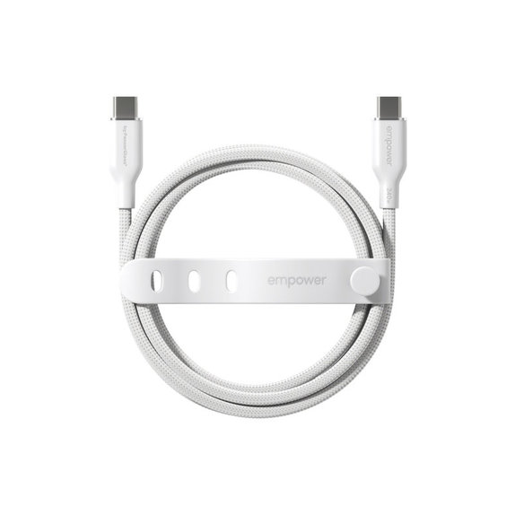Kabel USB-C, 240 W, Racing, 2 m, Stříbrnobílá, empower