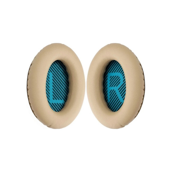 Náhradní Náušníky pro Bose QuietComfort 2, 15, 25 a 35, Paměťová pěna + PU kůže, Khaki, 1 pár