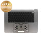 Horní rám klávesnice pro MacBook Pro 16" A2780 (2023), s klávesnicí US a baterií, Space Gray, 661-32189, Genuine Apple